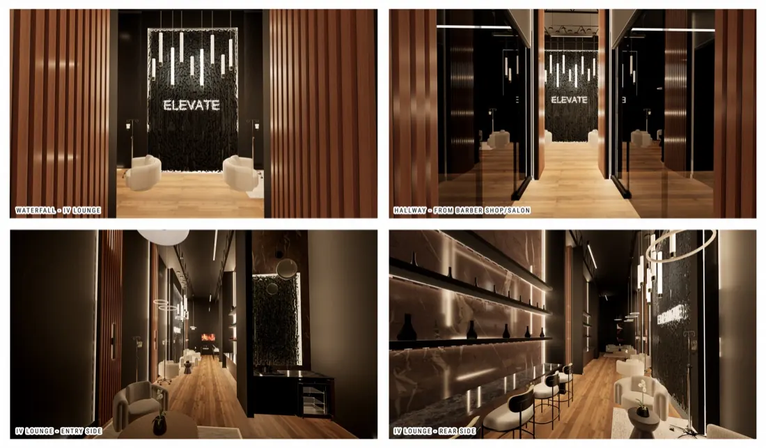 Salon interior rendering used for a project story entry
