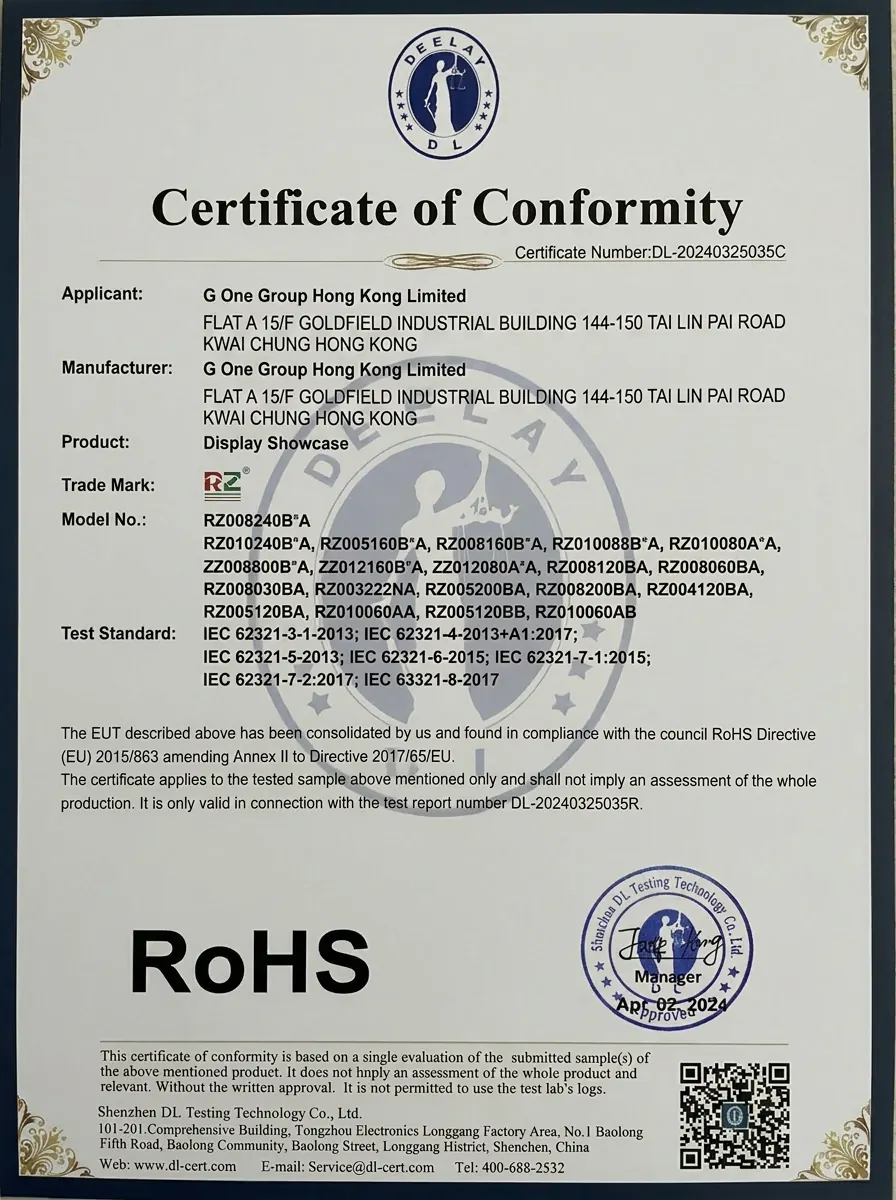 RoHS certificate