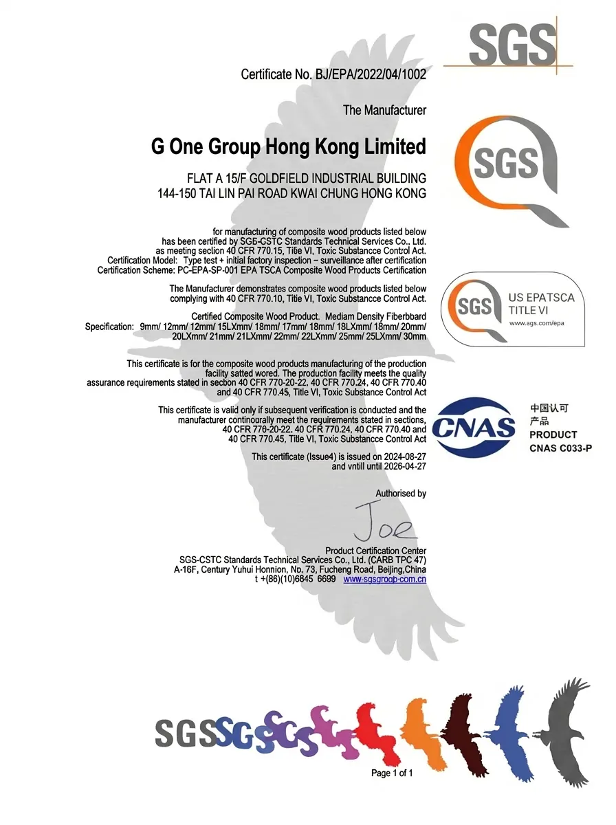 Wood testing certificate