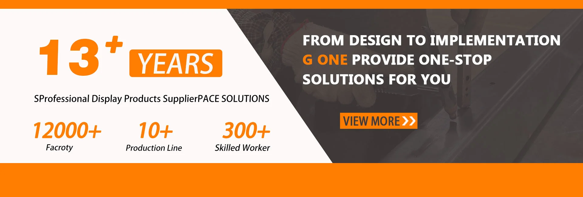 G1 DISPLAY 13 years from design to implementation retail fixture solution banner