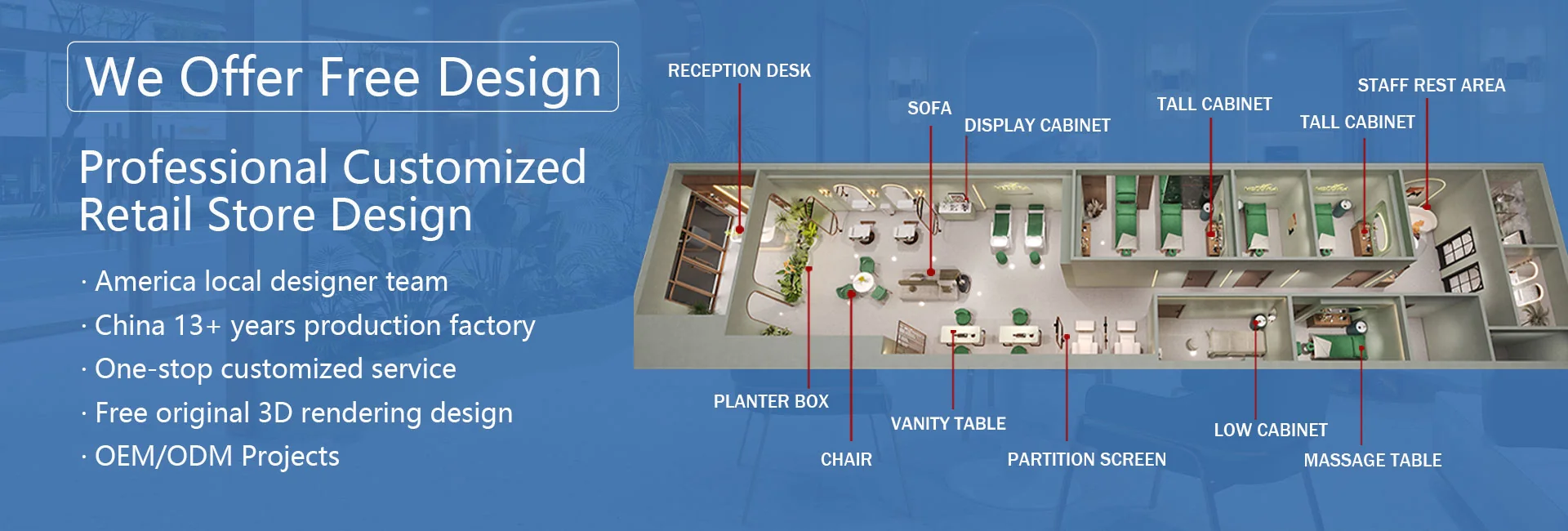 G1 DISPLAY free design and customized retail store layout banner