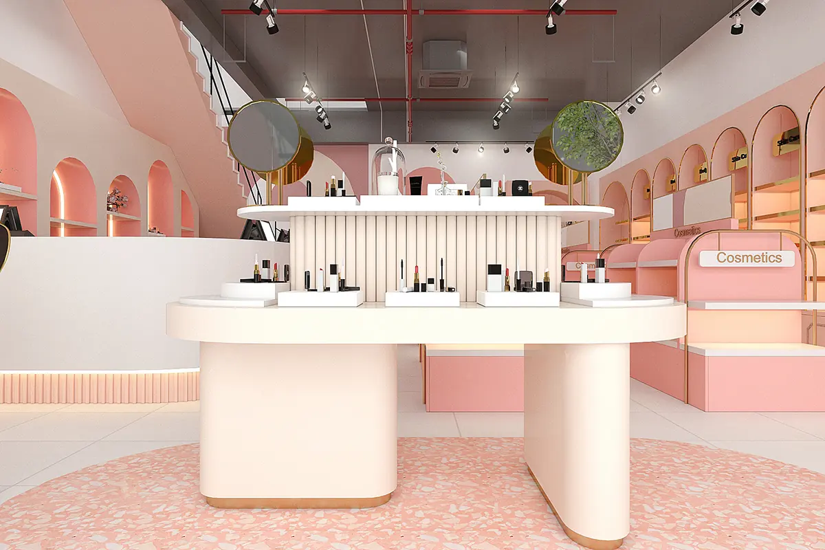 Soft Pink Beauty Retail Store full project view