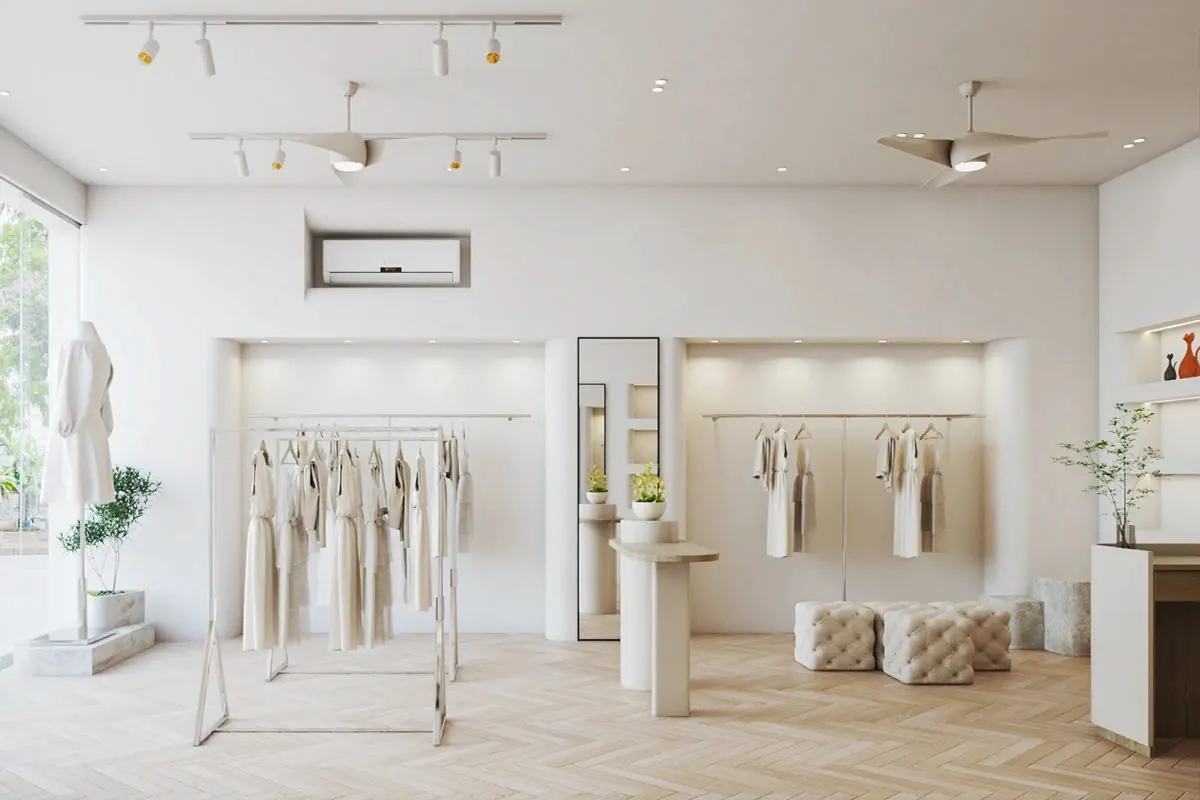Warm Wood Garment Store full project view