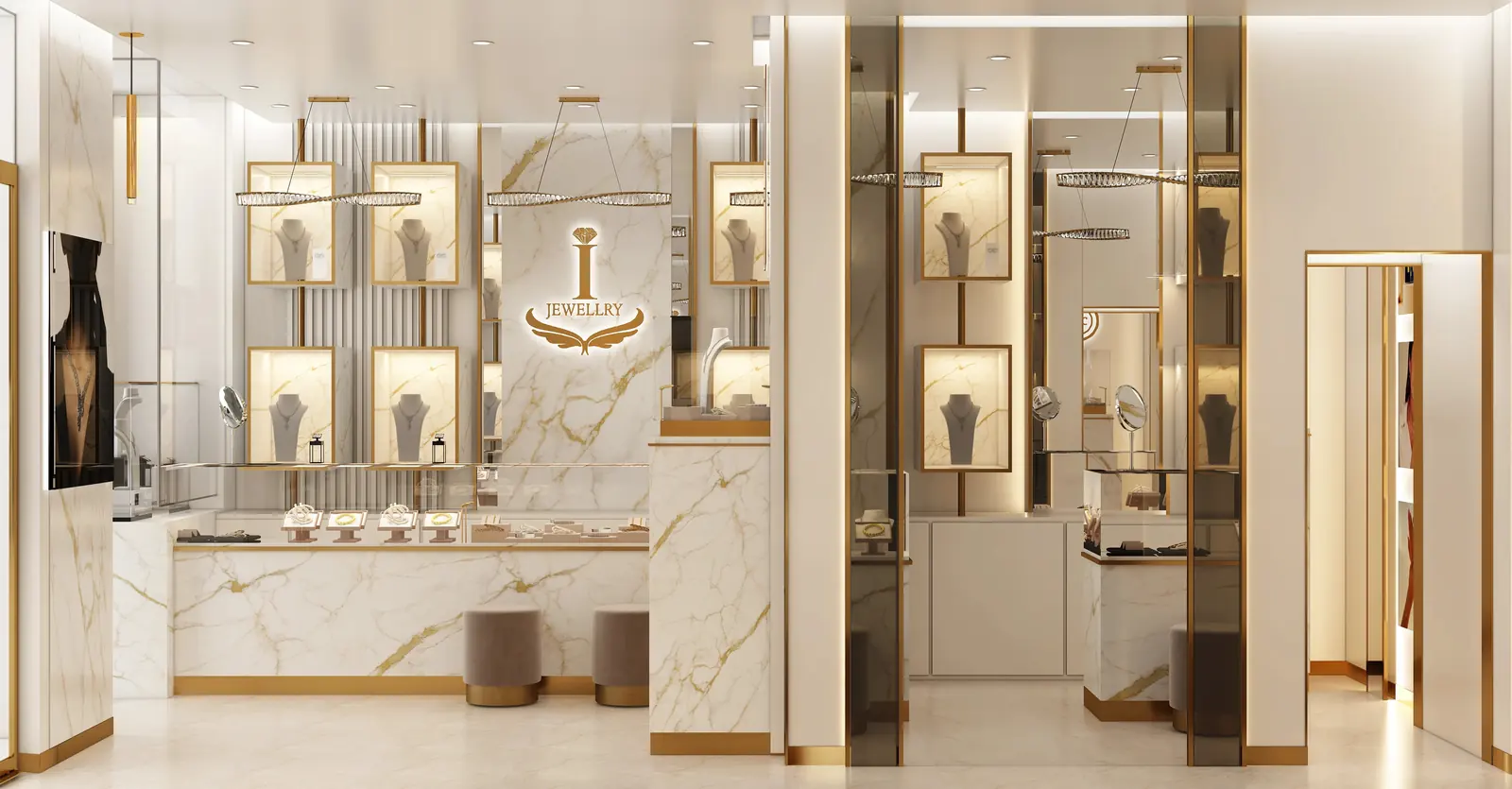 Modern Gemstone Retail Space full project view