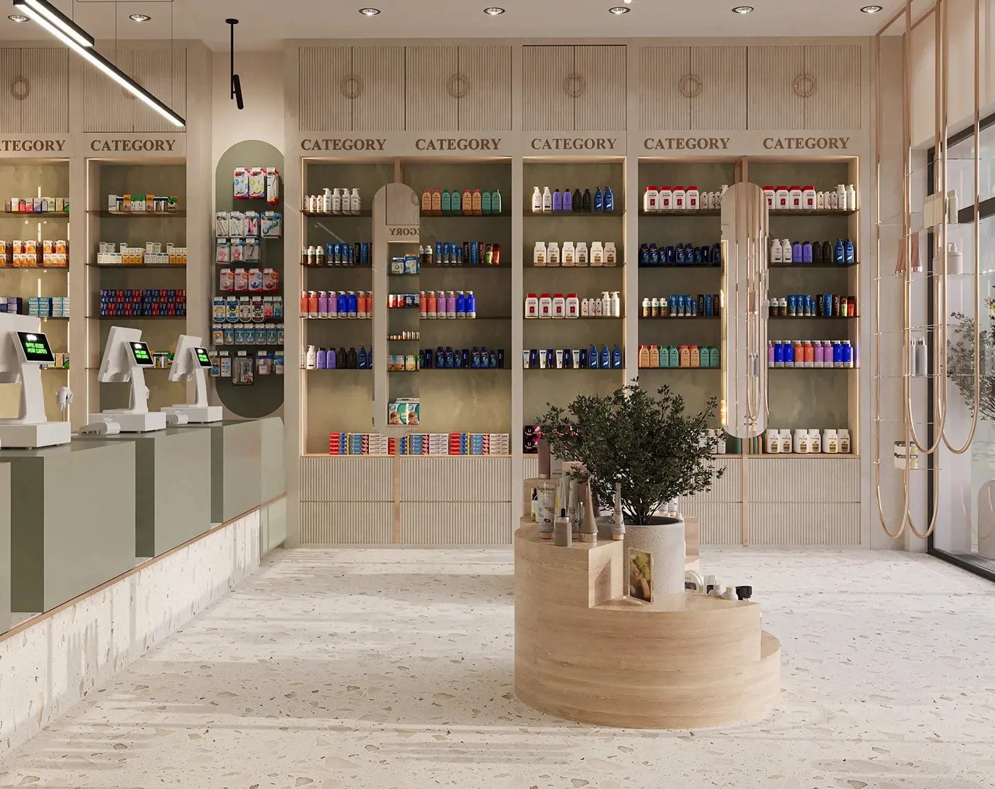 Modern Drugstore Retail Layout full project view