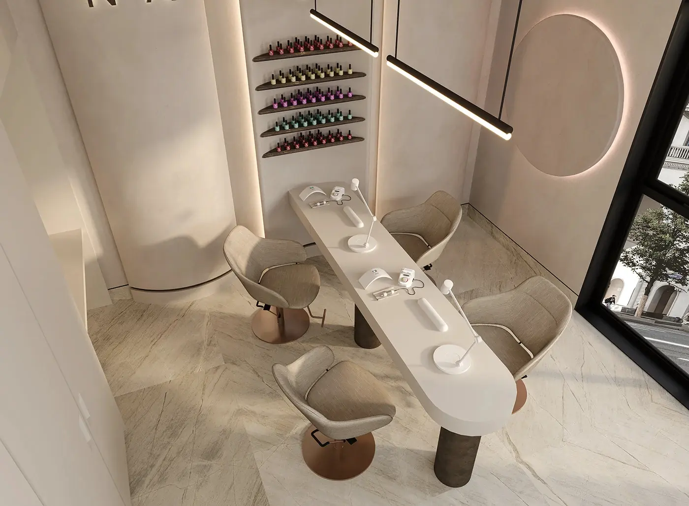 Luxury Salon Lounge Interior full project view