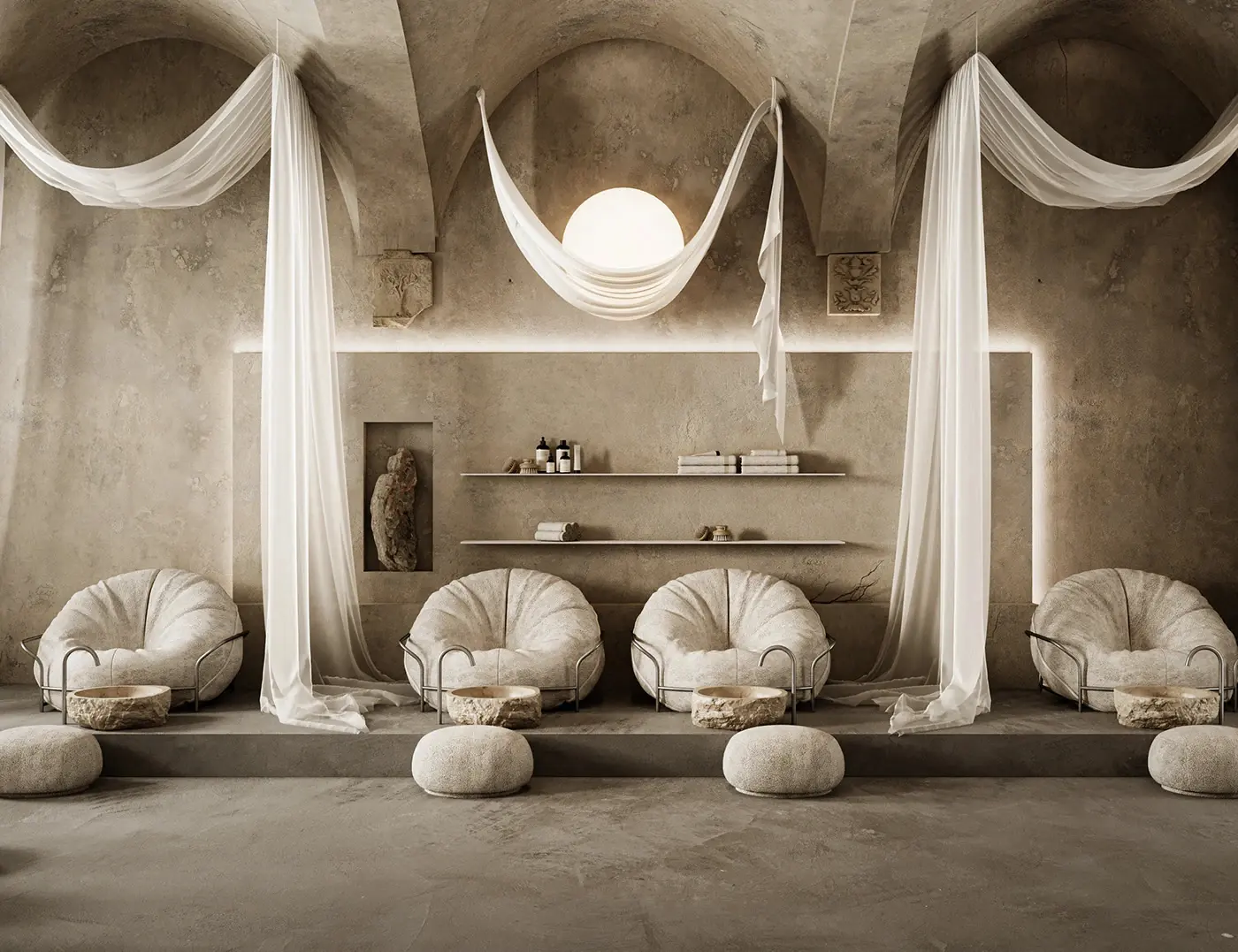 Vintage Wellness Salon Interior full project view
