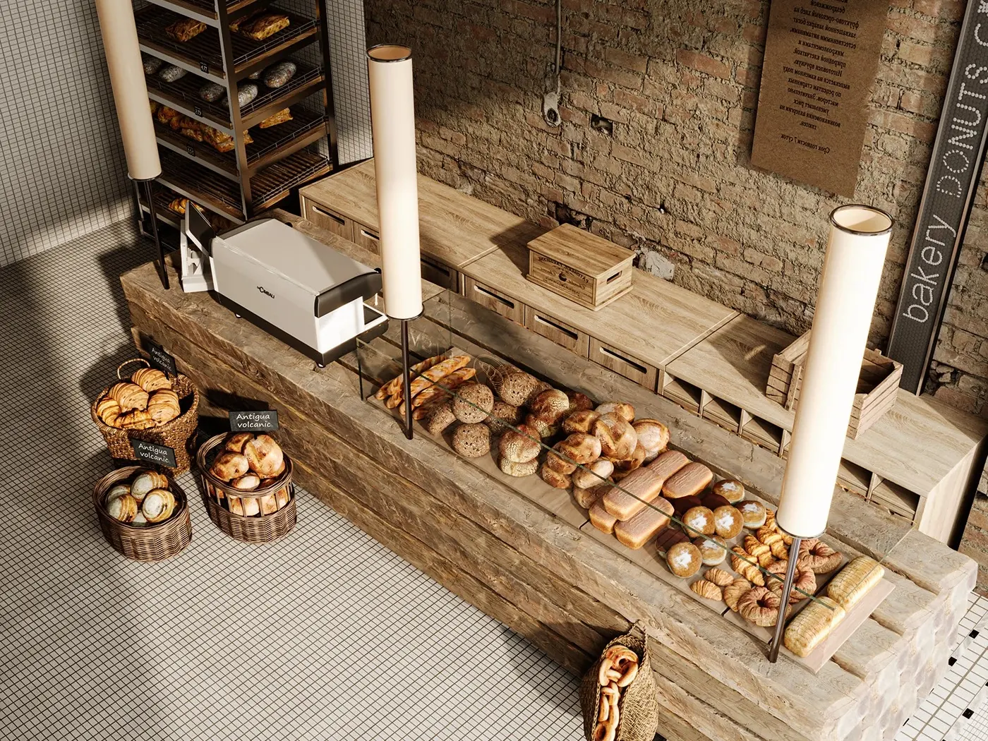 Warm Wood Coffee Bar Bakery Cafe full project view