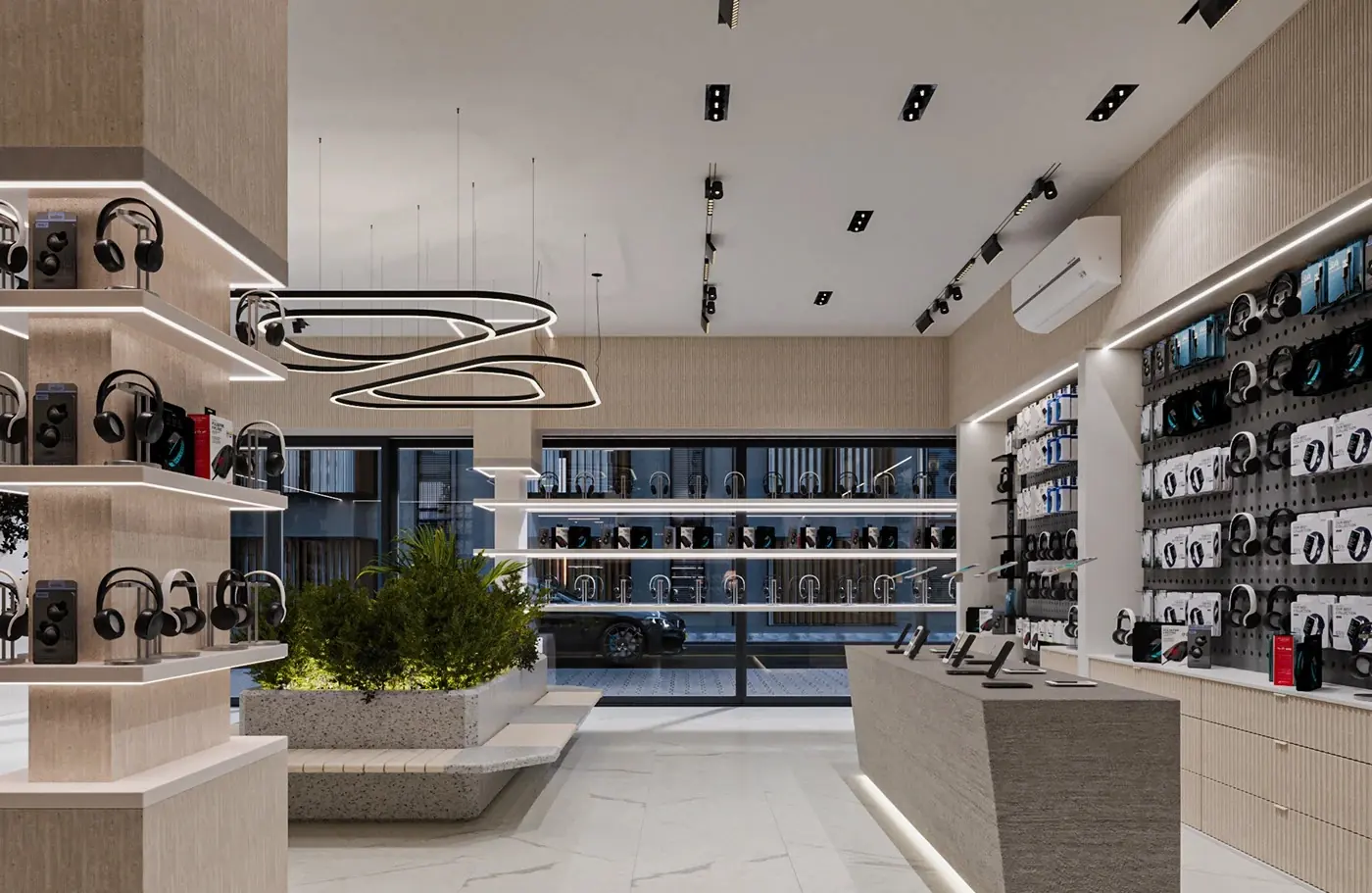 Clean Smartphone Experience Store fixture detail
