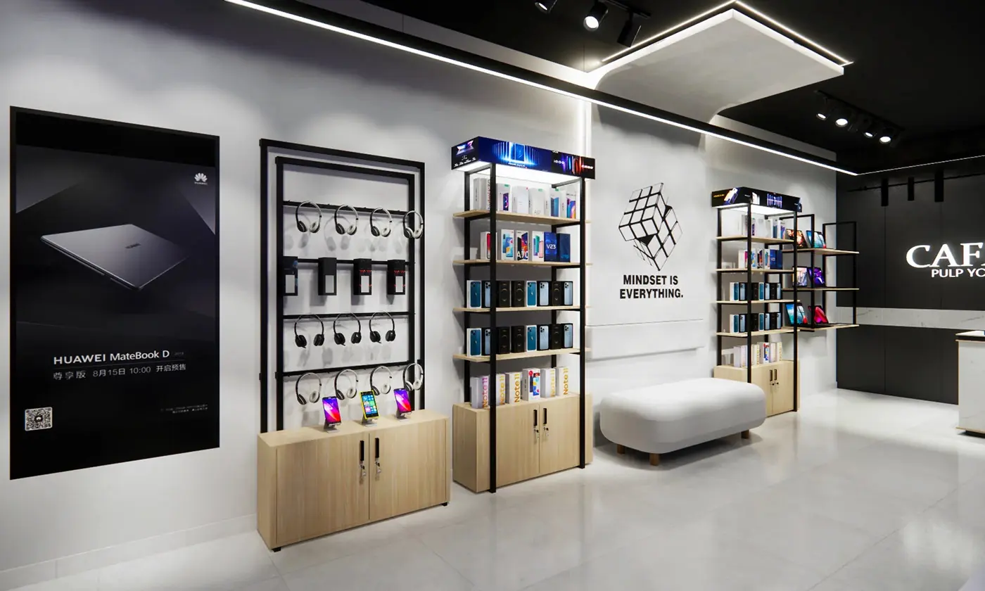 Premium Electronics Showroom fixture detail