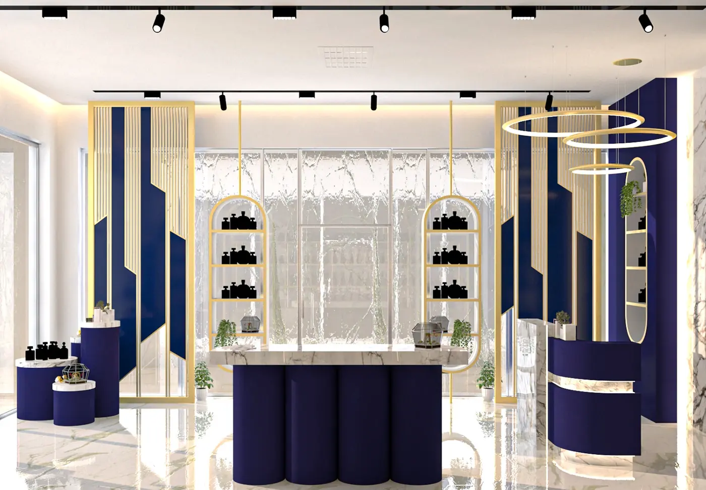 Colorful K-Beauty Concept Store fixture detail