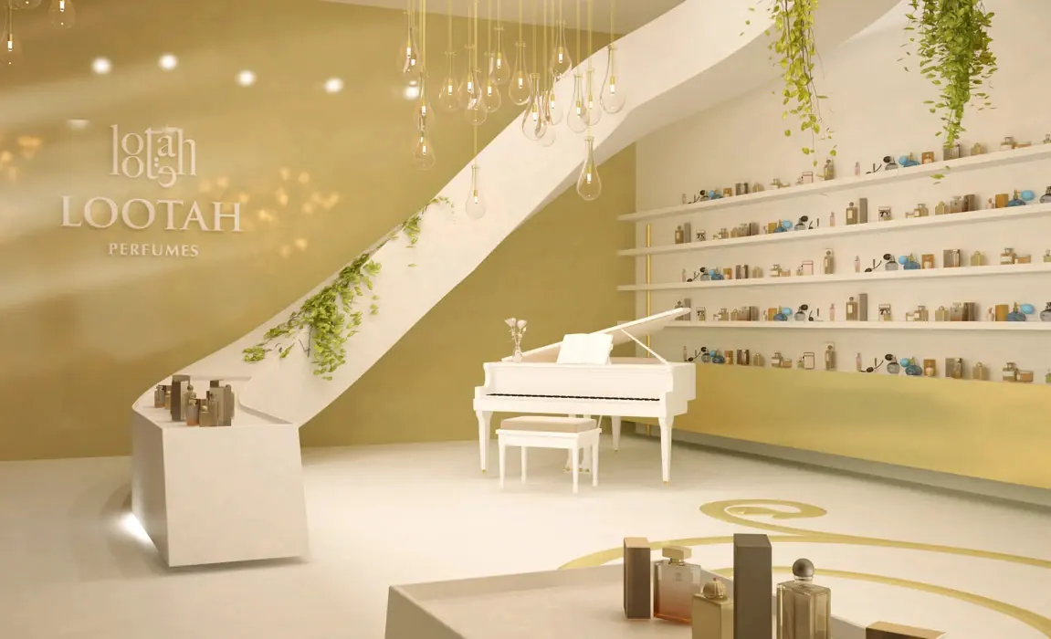 Minimal White Cosmetics Studio fixture detail
