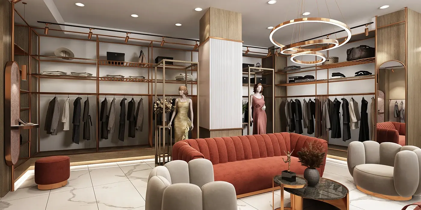 Compact Apparel Retail Store fixture detail