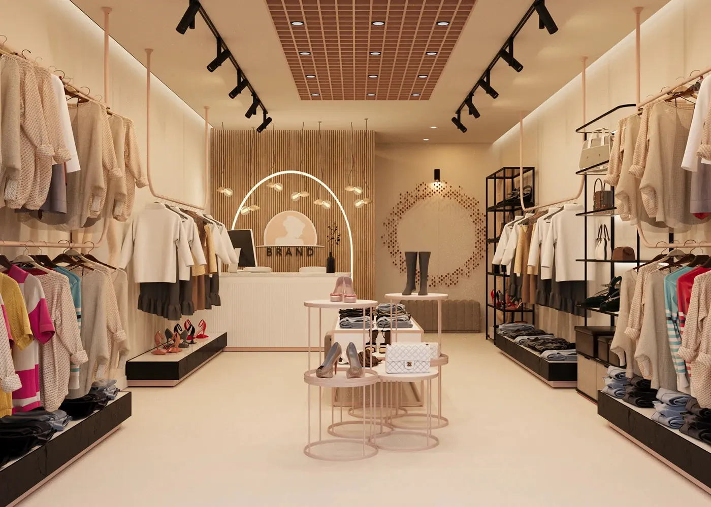 Modern Multi-Brand Clothing Store fixture detail