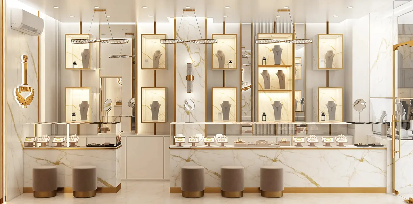 Modern Gemstone Retail Space fixture detail