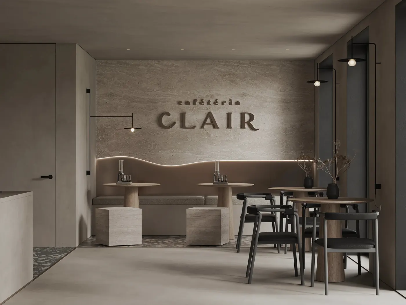 Soft Minimal Bakery Coffee Shop fixture detail