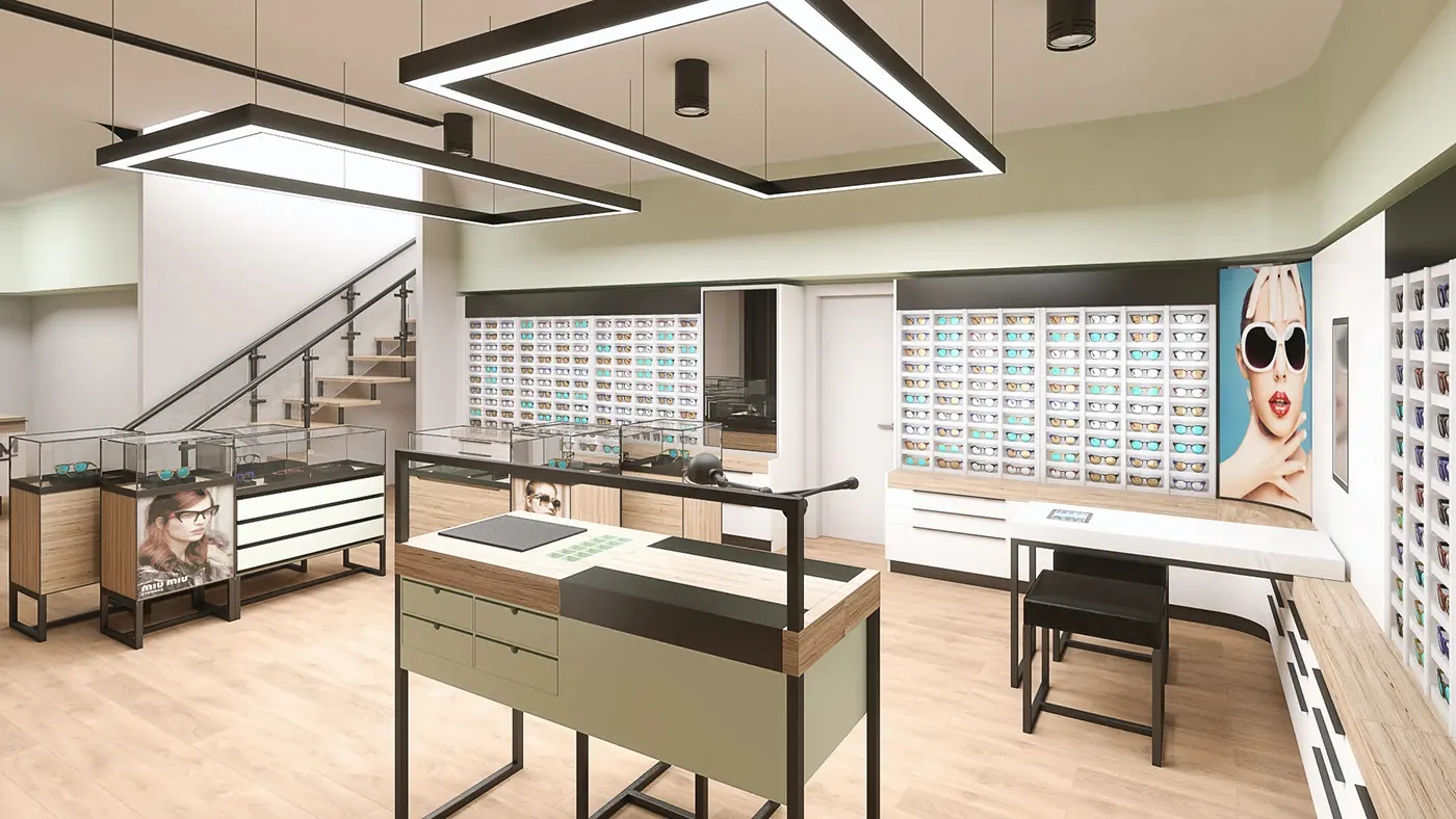 Modern Duplex Optical Flagship Store full visual atmosphere