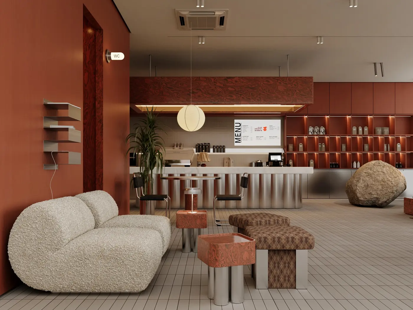 Urban Black Coffee Retail Bar fixture detail