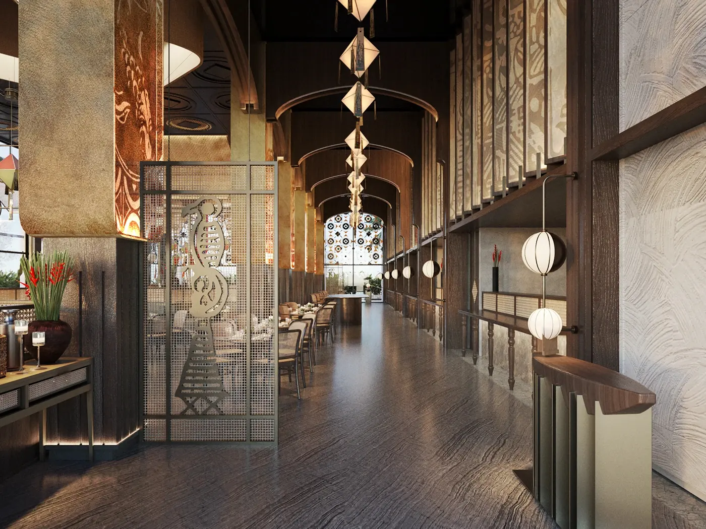 Boutique Hotel Dining Area fixture detail