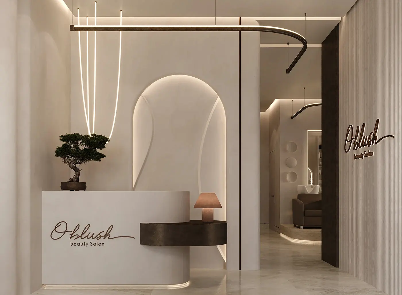 Luxury Salon Lounge Interior fixture detail