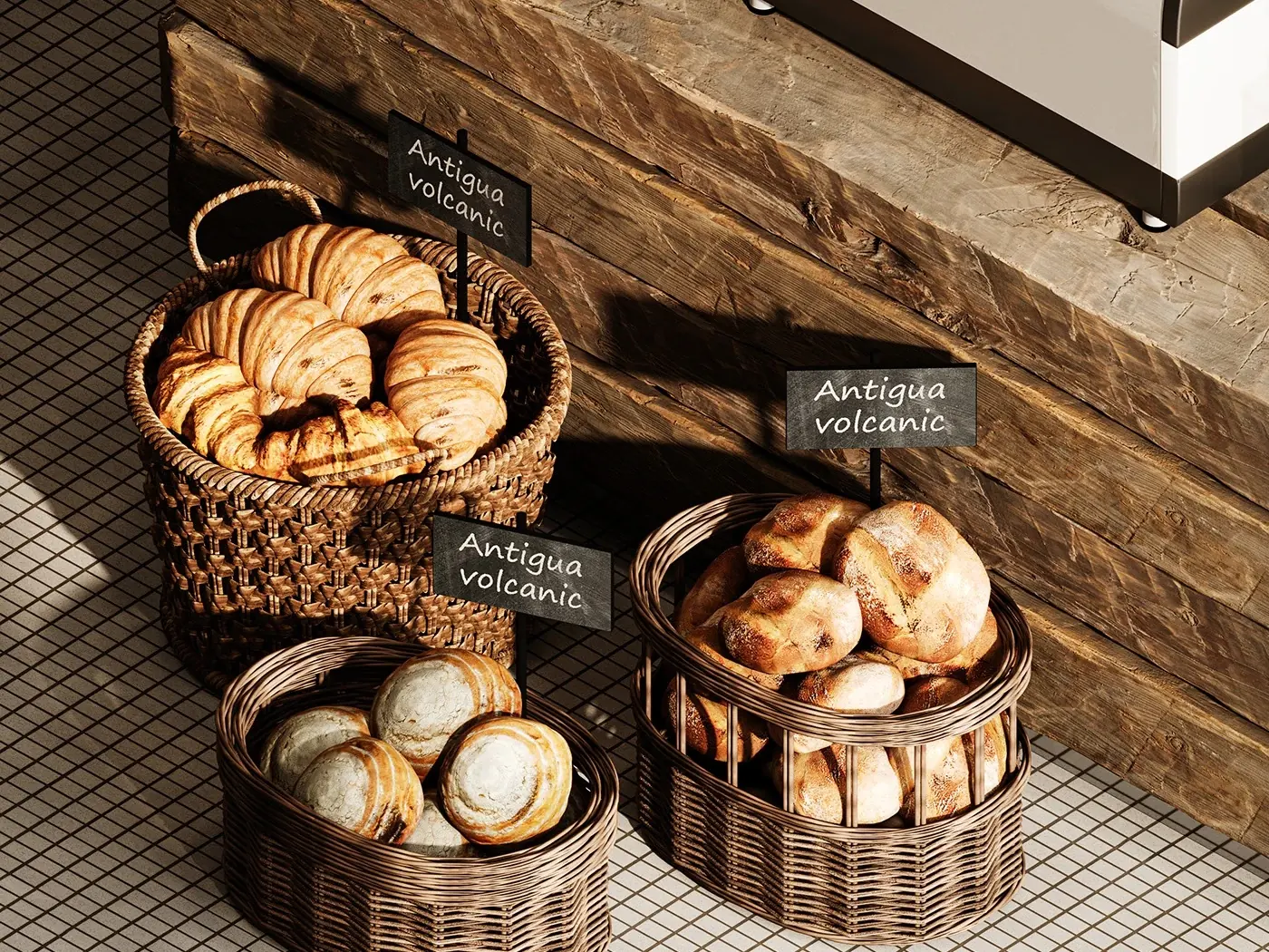 Warm Wood Coffee Bar Bakery Cafe fixture detail