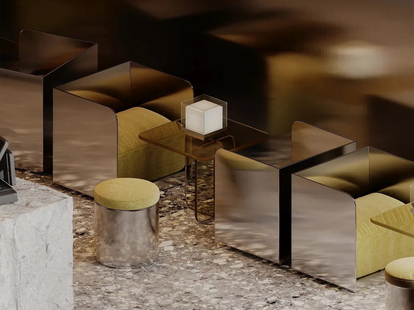 Compact Bakery Display Cafe fixture detail