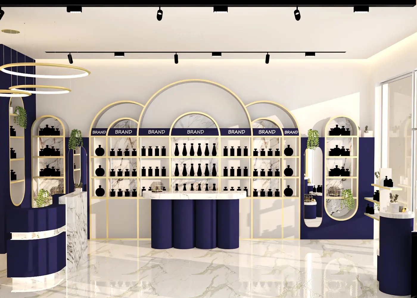 Colorful K-Beauty Concept Store fixture view