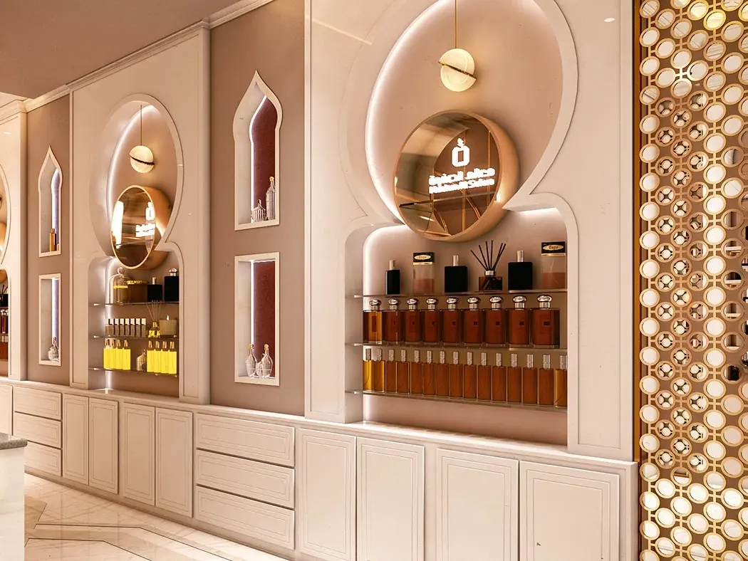 Compact Cosmetics Counter Store fixture view