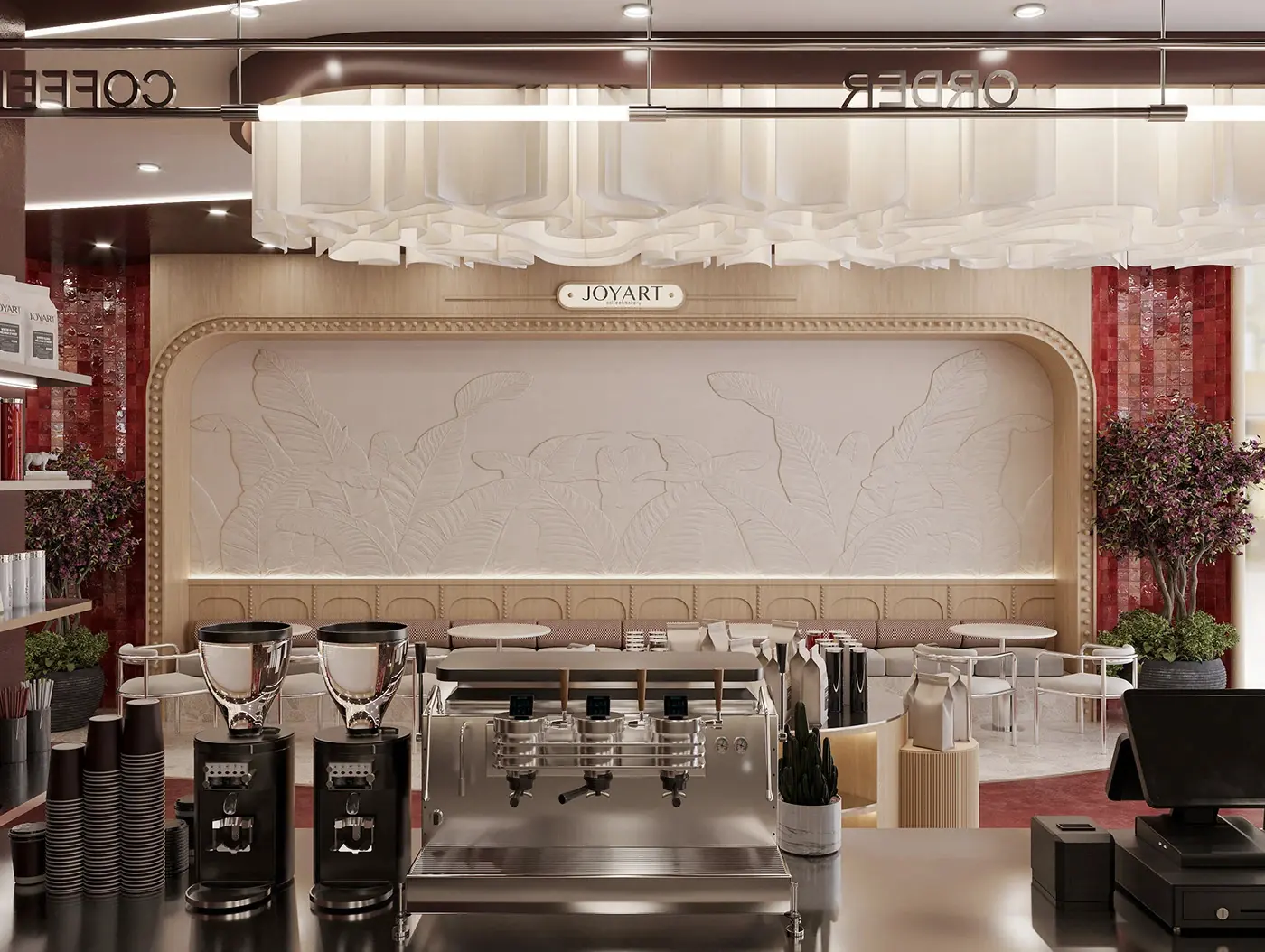 Modern Dessert Cafe Interior fixture view
