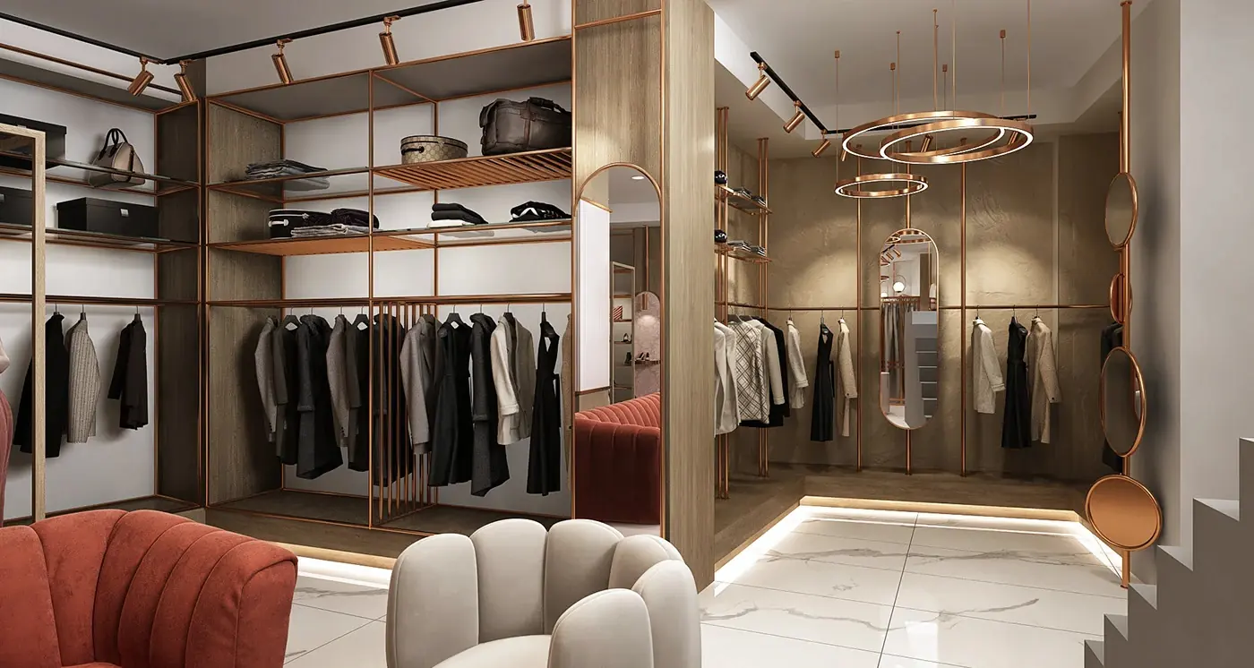 Compact Apparel Retail Store fixture view