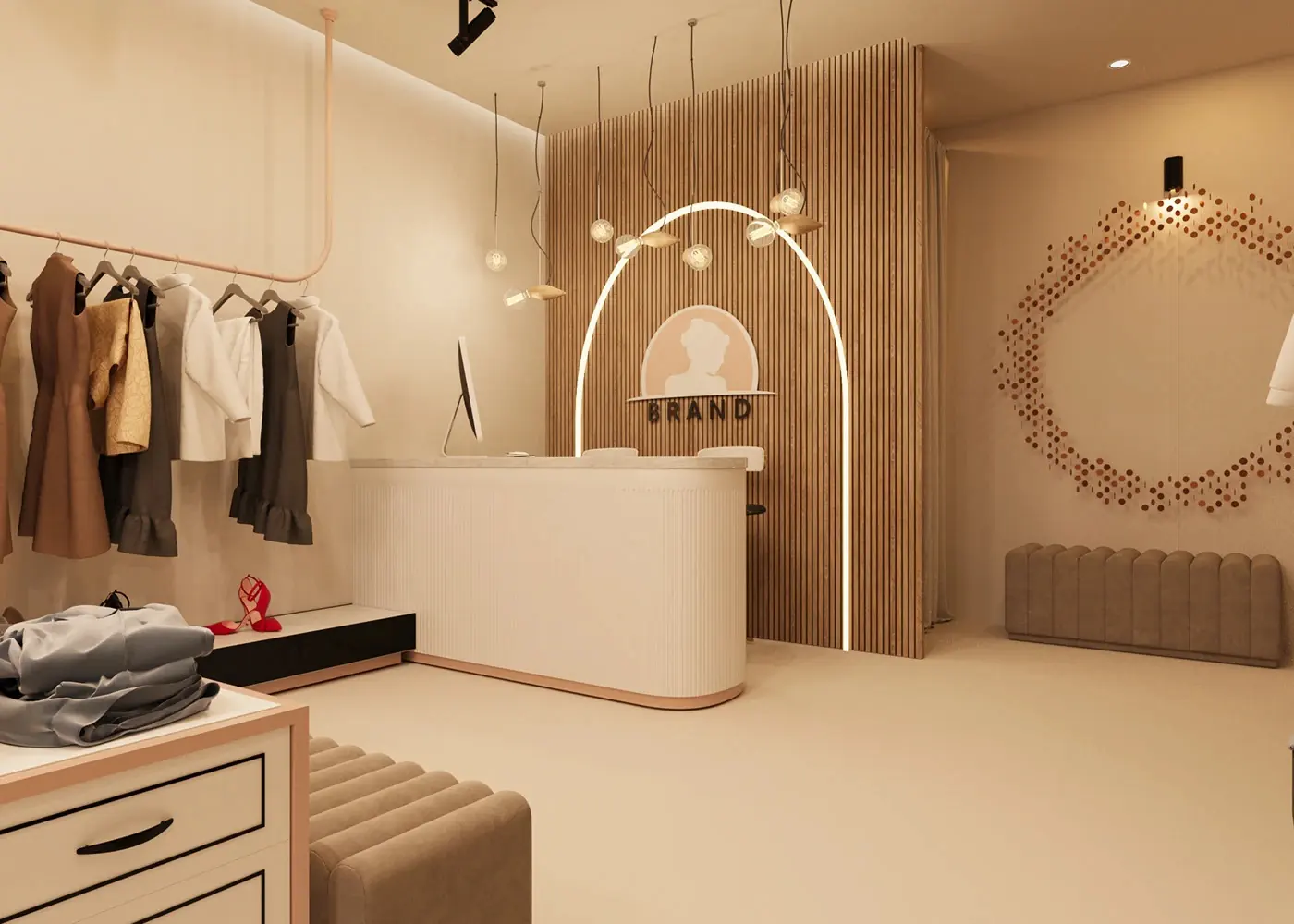 Modern Multi-Brand Clothing Store fixture view