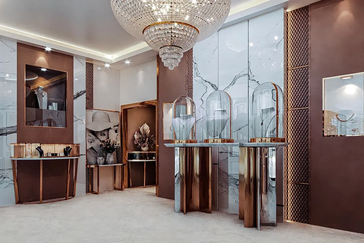 Dark Premium Jewelry Lounge fixture view