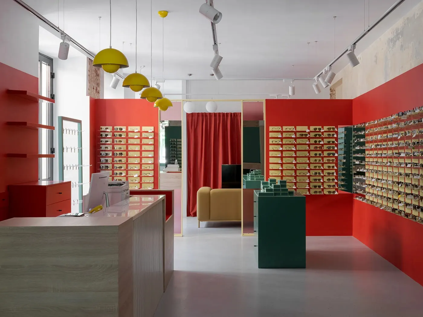 Color Block Creative Eyewear Store optical shop fixture view