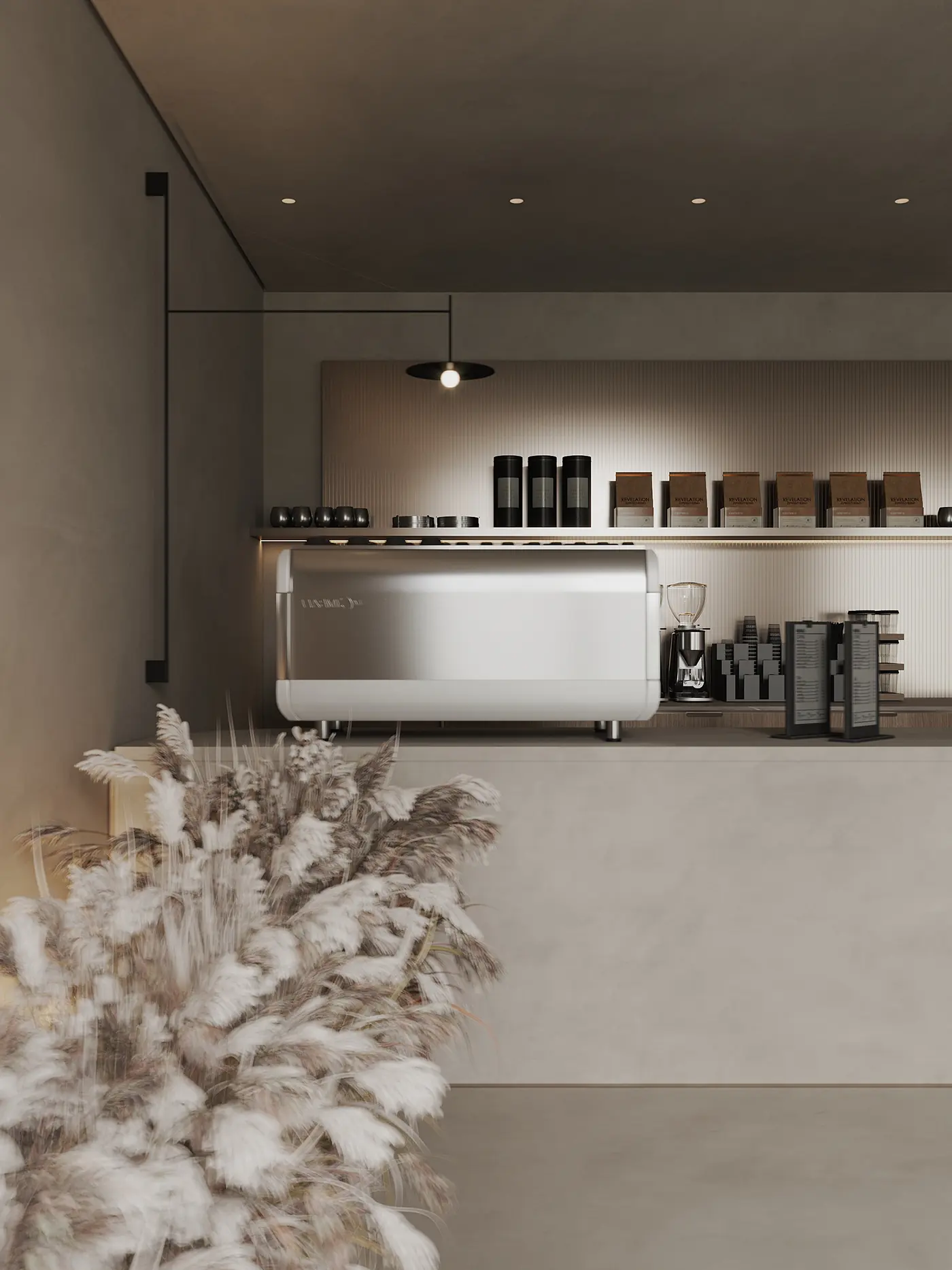 Soft Minimal Bakery Coffee Shop fixture view