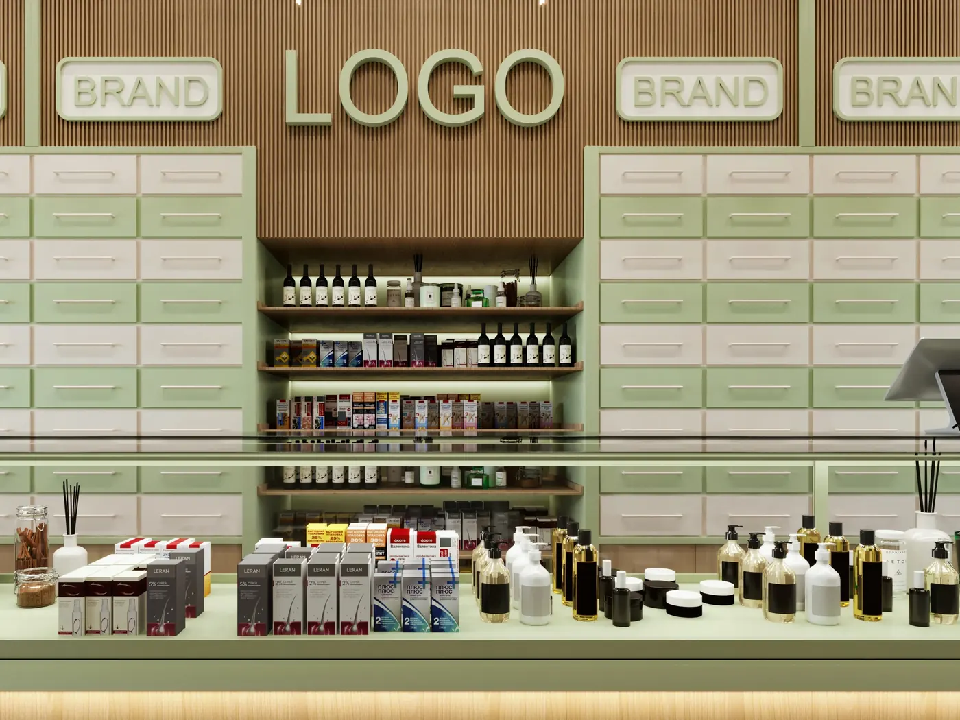 Compact Neighborhood Pharmacy fixture view