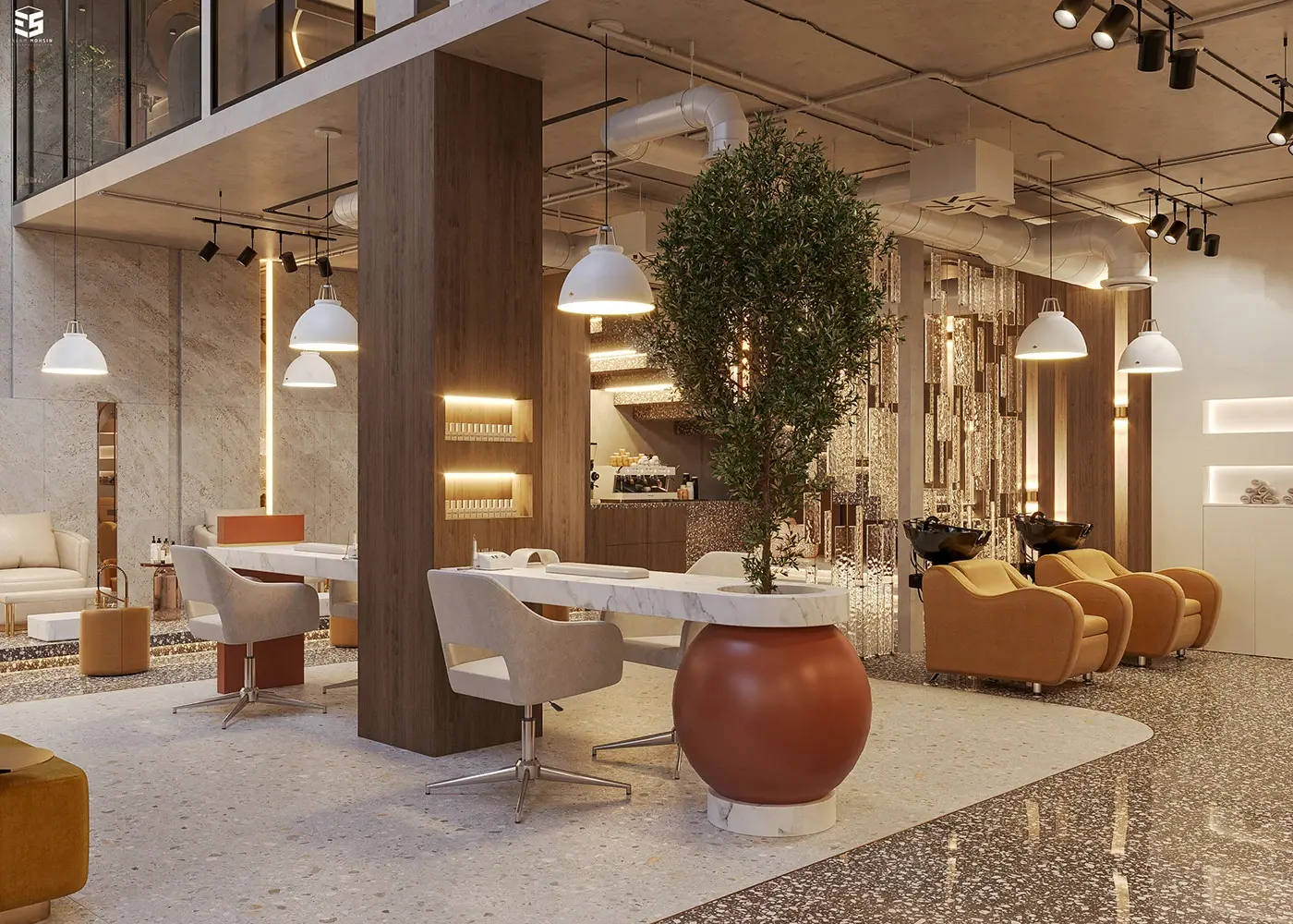 Modern Hair Salon Fixture Plan fixture view
