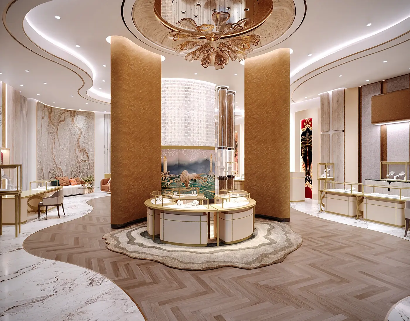 Minimal Diamond Showcase Store customer experience
