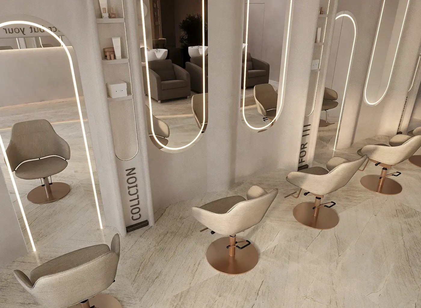 Luxury Salon Lounge Interior customer experience