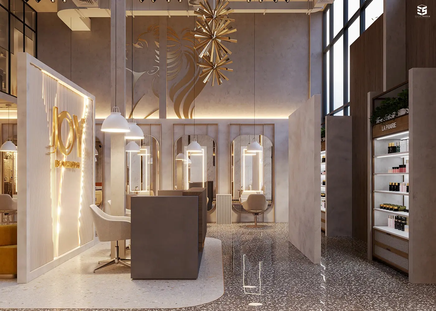 Modern Hair Salon Fixture Plan customer experience