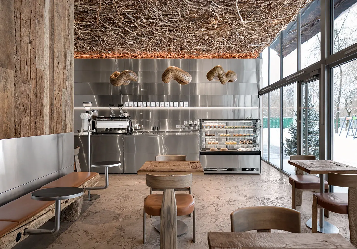 Industrial Takeaway Coffee Bar feature display