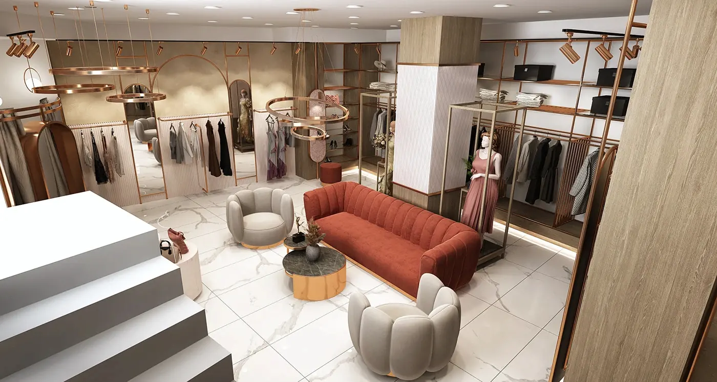 Compact Apparel Retail Store feature display