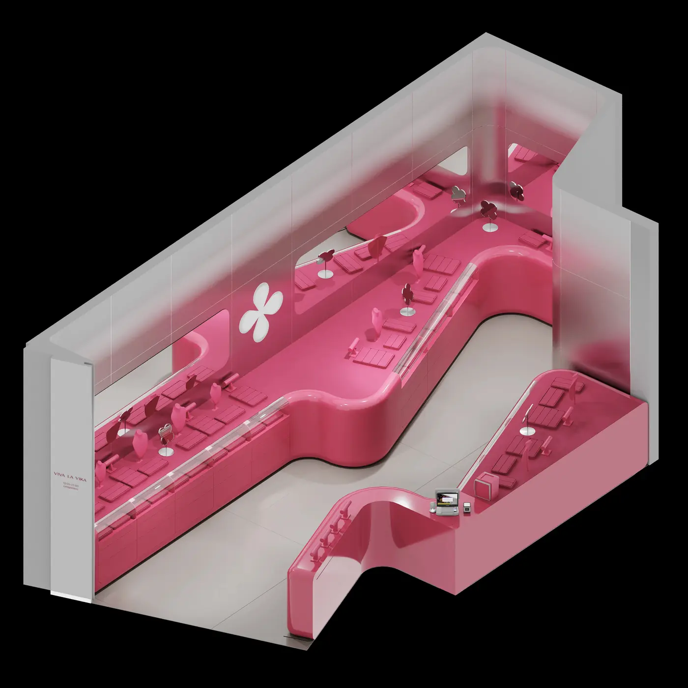 Compact Jewelry Display Store feature display