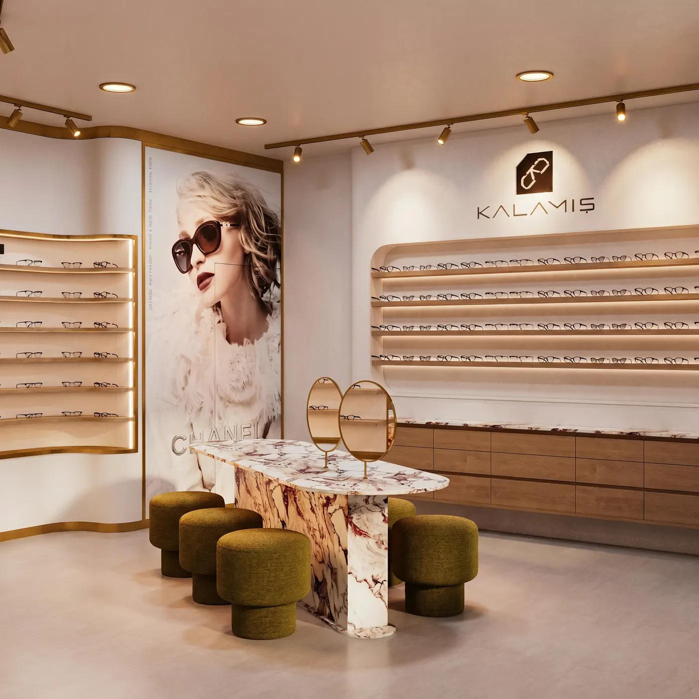 Cream Gold Luxury Sunglasses Boutique feature display