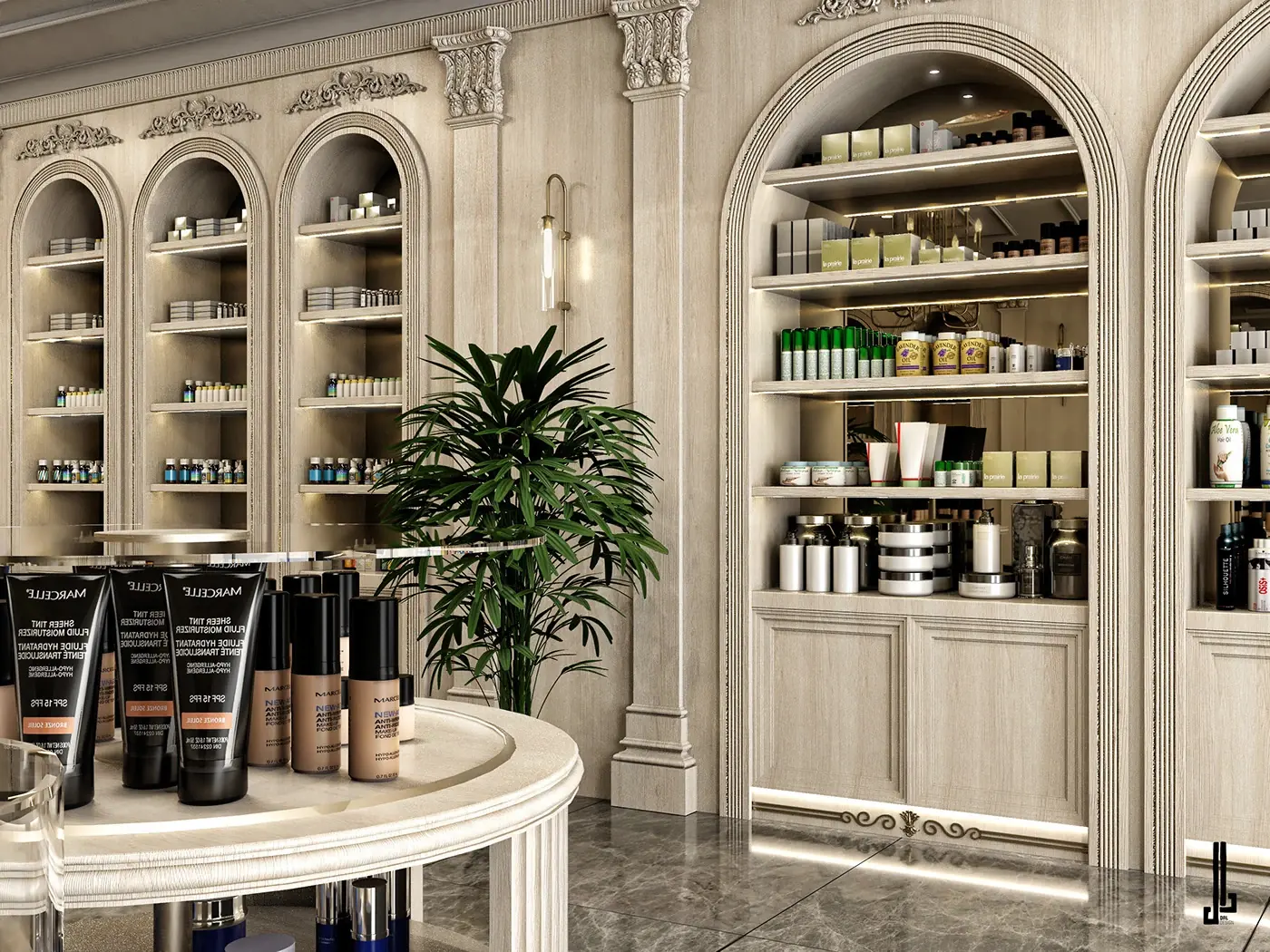 Clean White Pharmacy Store feature display