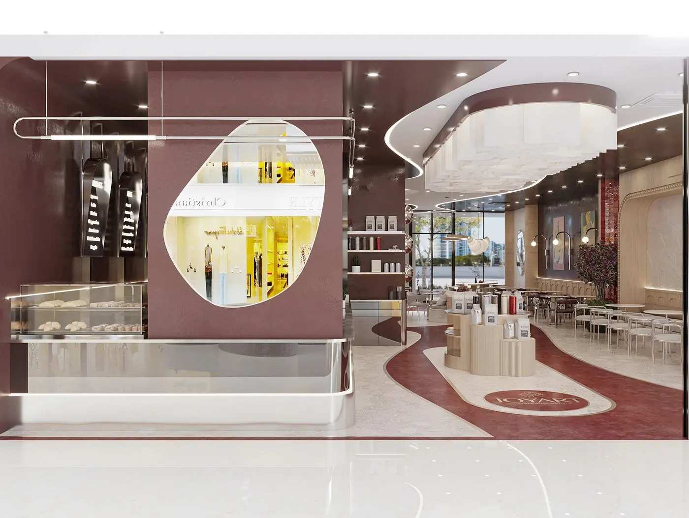 Modern Dessert Cafe Interior fixture view