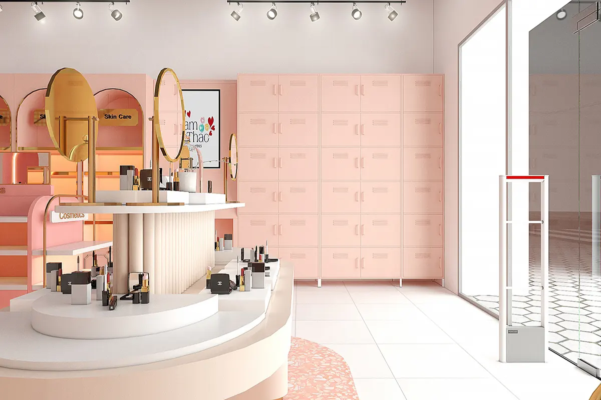 Soft Pink Beauty Retail Store fixture view
