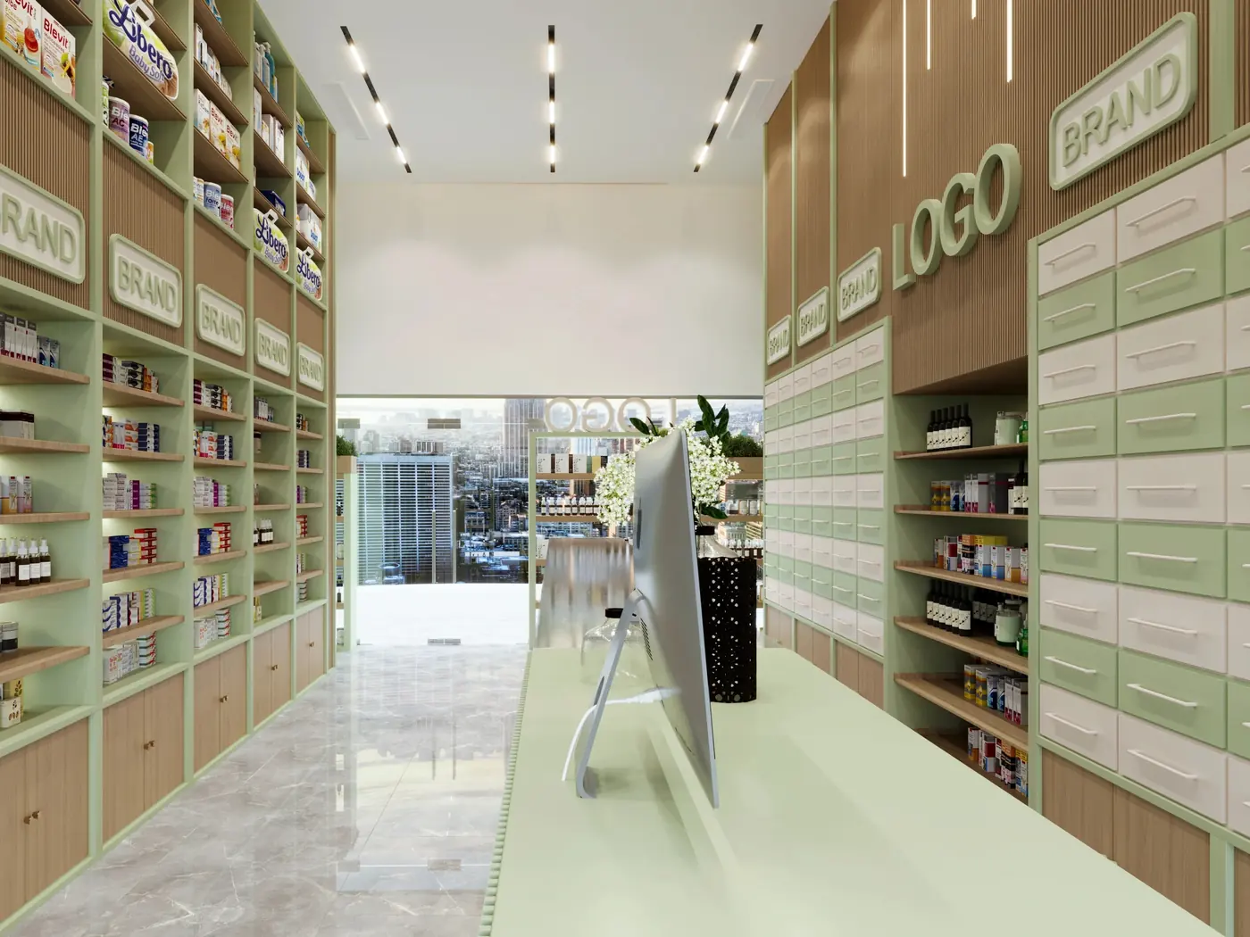 Compact Neighborhood Pharmacy fixture view