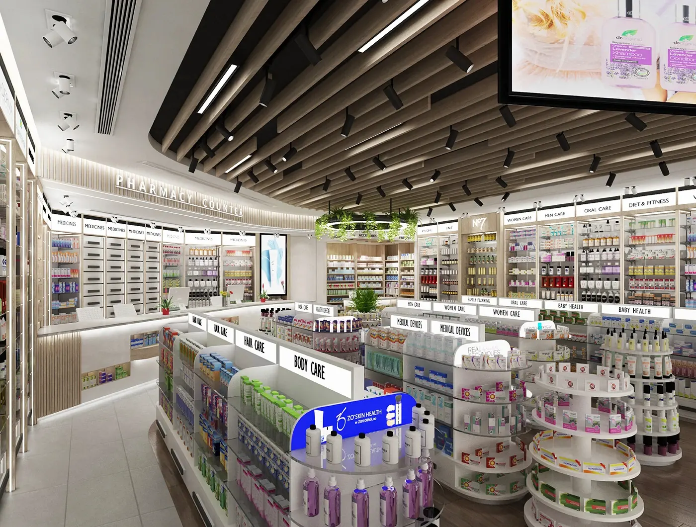 Natural Health Care Store fixture view