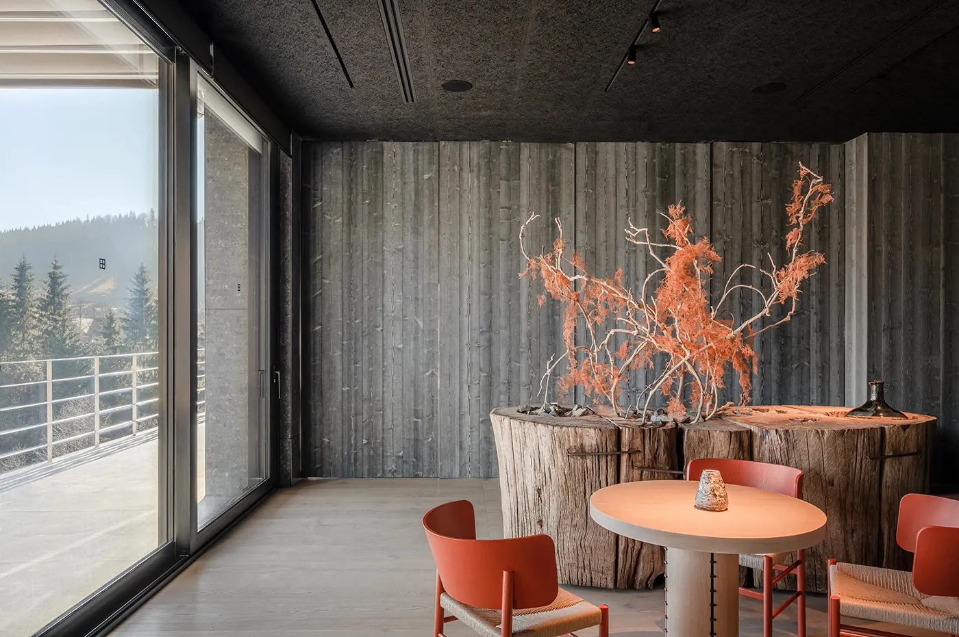 Warm Modern Restaurant Interior fixture view