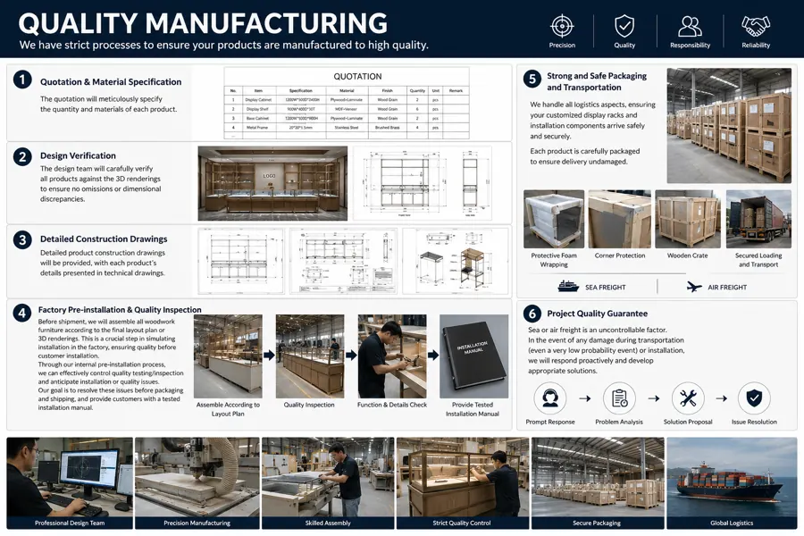 Retail fixture manufacturing support
